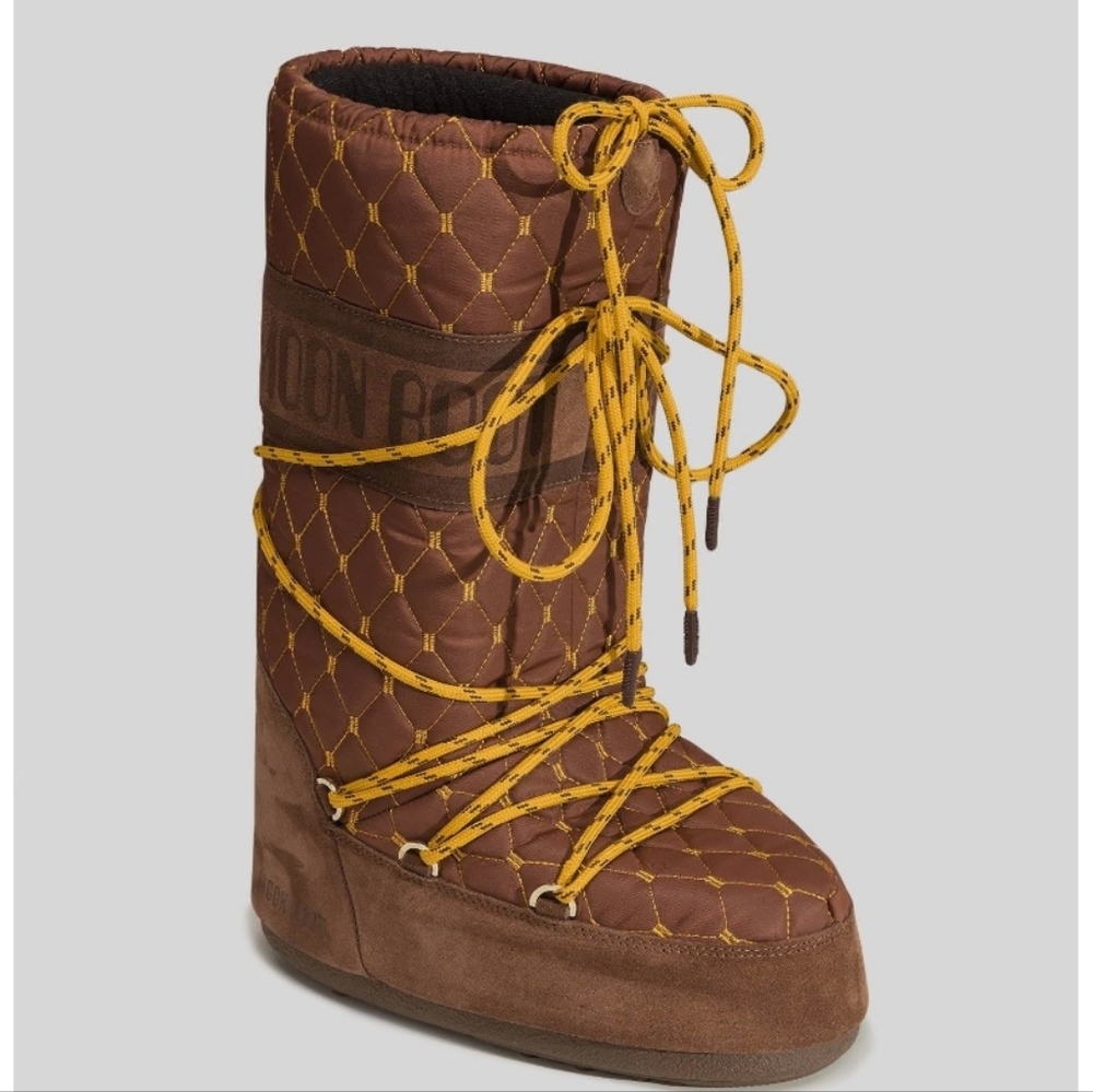 Moon Boot Icon suede quilted snow boots Brown Moon Boots Quilted Moon Boot Quilt - Picture 2 of 16
